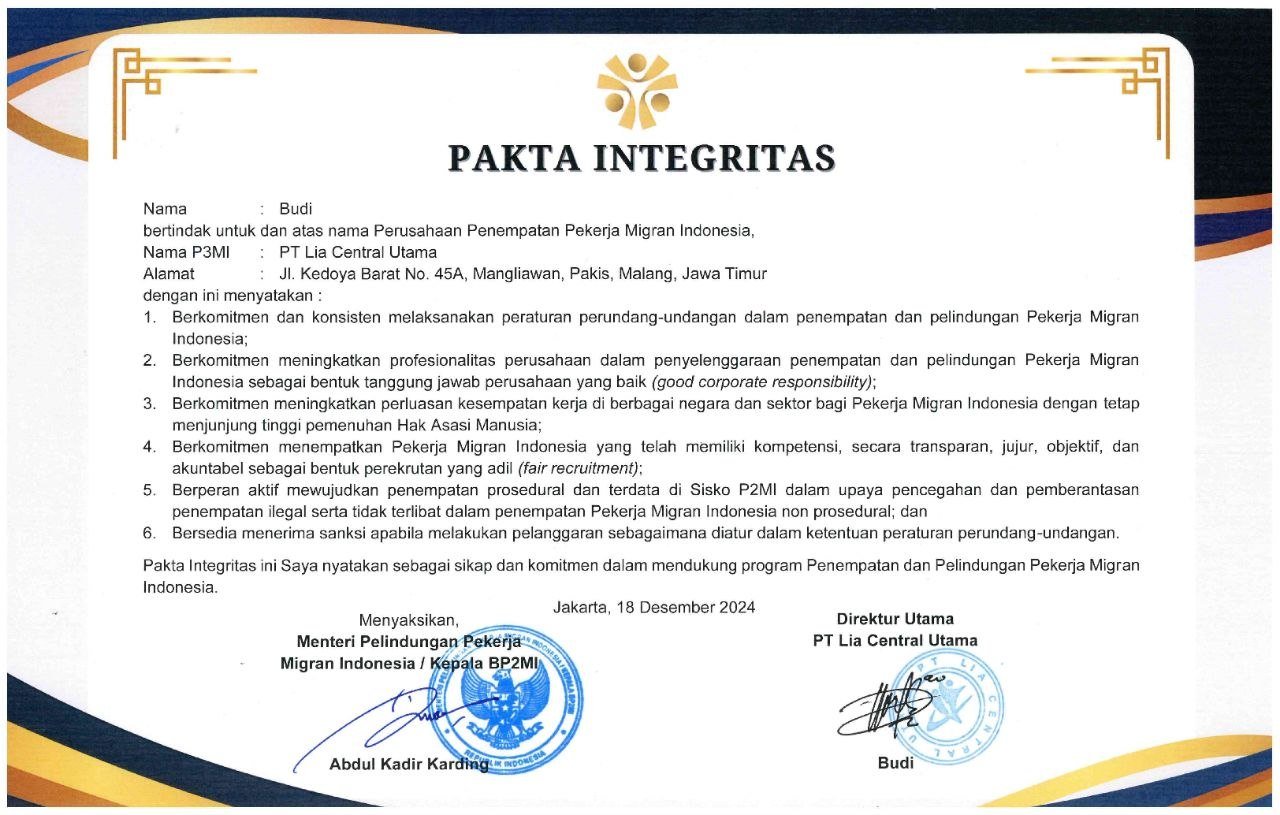 Pakta Integritas